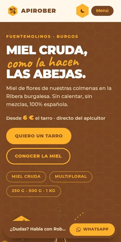 La portada de Apirober, vista en un teléfono.