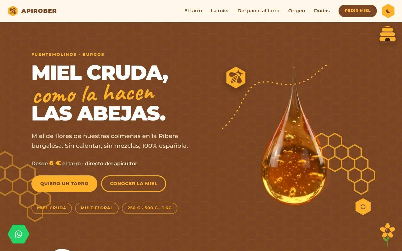 La portada de Apirober, vista en un ordenador.