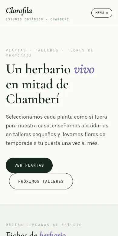 La portada de Clorofila, vista en un teléfono.