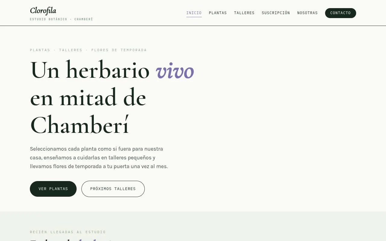 La portada de Clorofila, vista en un ordenador.