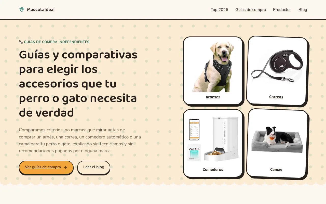 La portada de Mascota Ideal, vista en un ordenador.
