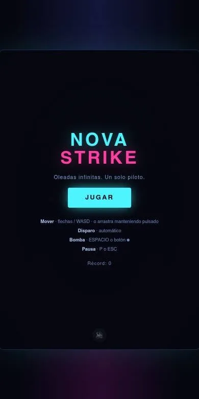 La portada de Nova Strike, vista en un teléfono.