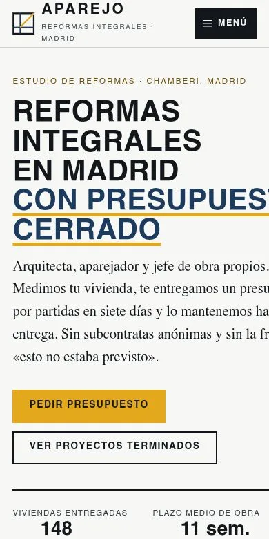 La portada de Reformas, vista en un teléfono.