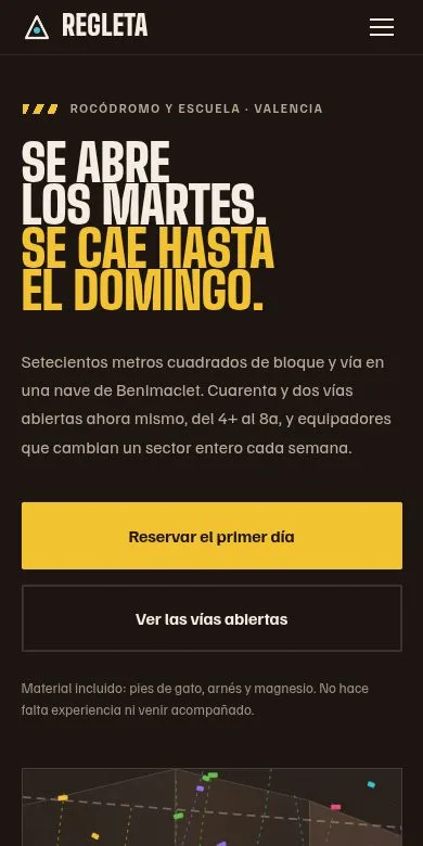 La portada de Regleta, vista en un teléfono.